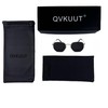 QVKUUT Retro Polygon Sunglasses for Men and Women, Silver/black