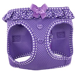 DOGGIE DESIGN American River Choke Free Dog Harness (M, Paisley Purple Dot)