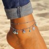 Inateannal Multilayer Shell Anklet Turquoise Beads Anklet Golden Shell Anklet