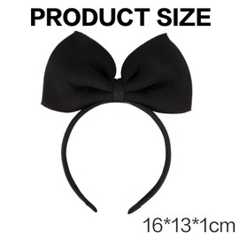 Generic Bow Headbands Headdress for Women and Girls, Perfect Hair Accessories for Alice in Wonderland Cosplay (Black)