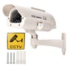 Solar Power Dummy Fake Camera Home Surveillance Simulation Waterproof Monitor