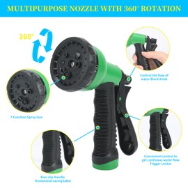 Stainless Steel 100 FT Garden Hose Metal, Heavy Duty Never Kink Water Hoses with Nozzles for Yard, Car，Outdoor