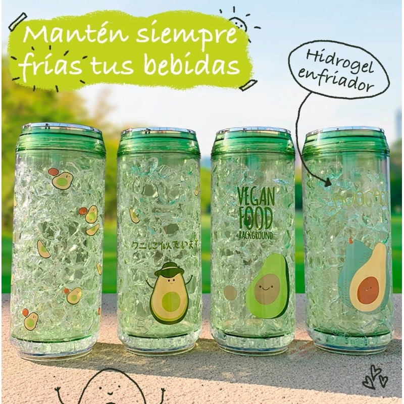 J.H. Company Vaso Acrilico Estapado Aguacate Termico Forma De Lata