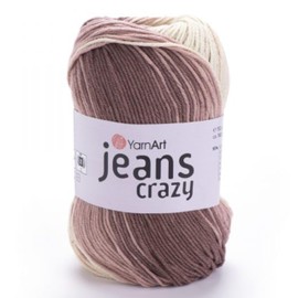 YARNART Jeans Crazy - Hilo de tejer multicolor, hilo de bebé, Amigurumi, hilo de cobija, acrílico, hilo de verano, 55% algodón, 1.7 onzas, 6.6 yardas (8201)