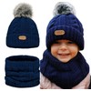 Alur Children's Unisex Beanie with Loop Scarf Set Winter Hat
