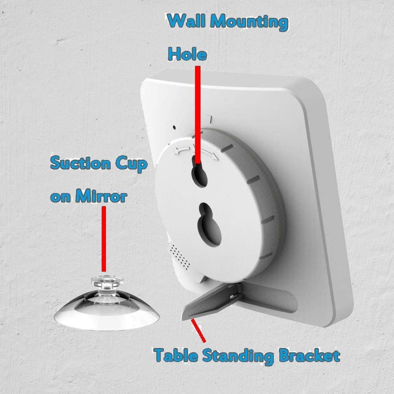 Waterproof Hanging Wall Clock Shower Timer, Large Digital Bathroom Alarm