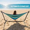 Sweetcrispy Double Hammock with Space Saving Steel Stand Heavy Duty