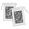 Ambesonne Folk Art Fabric Pouch Set of 2, Monochromatic Polish