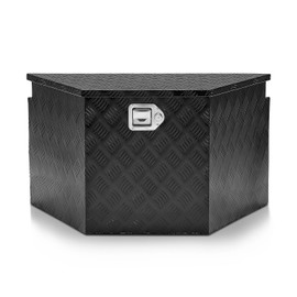 DNA MOTORING Trailer Tongue Box Truck Tool Box, Lockable Storage Box Truck Bed Tool Box Aluminum Truck Tool Box for Bed of Truck, with Lock & Keys, 32.5" X 18" X 16", Black, TBOX-T5-012-BK