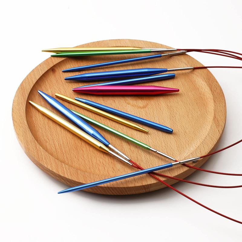 LOOEN 57pcs Aluminum Circular Knitting Needles Set with Ergonomic Handles,13