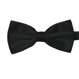 Bwerfuet Classic Bow Tie Adjustable Neck Bow Tie Solid Color Satin Bow Tie for Men Wedding Party Party Graduation Gifts Dress up (Black)