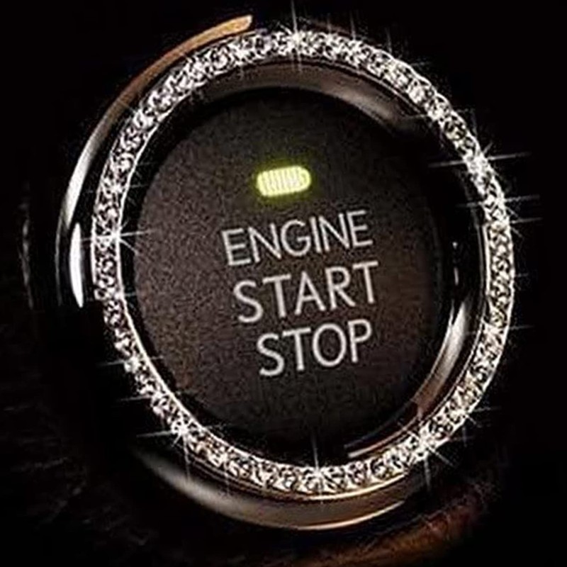 UPGRADE 2 PCS Bling Car Crystal Rhinestone Ring Car Decor