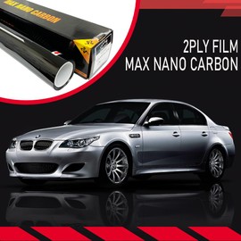 United Window Tint Car Film 20" in x 100'Ft MAX Nano Carbon Film 2Ply 15% VLT - Clear Polyester Privacy Window Tint Blocks UV/IR Rays, Heat & Glare- Laminate Adhesive with Lifetime Color Stability…