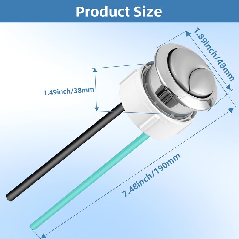 PIHIL 38mm Toilet Push Button Replacement, Dual Flushing Toilet Push