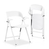 KAIHAOWIN 2 Pack Plastic Folding Chair with Armrest, Heavy Duty