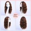 YaissmyLu Medium Length Dark Auburn Wavy Wigs Middle Parting Wavy