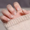 24pcs Short Square False Nails Press on Fake Nail, Nude