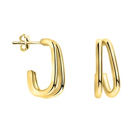 SOFIA MILANI - Women's Earrings 925 Silver - Double Stud Earrings, Yellow Gold, No Gemstone