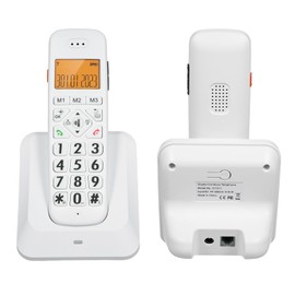 BHCASE Teléfono inalámbrico expandible con Pantalla LCD de 1,8 Pulgadas Soporte de Pantalla de 3 líneas Conexión de 5 teléfonos 13 Teclas de Acceso Directo Bloqueo de Llamadas Llamadas Manos Libres