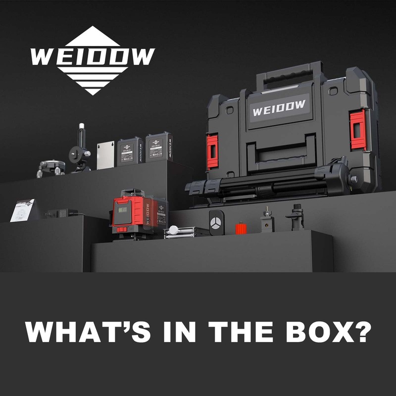 weiddw Laser Level with Tripod, Self Leveling Laser Level 4x360°,