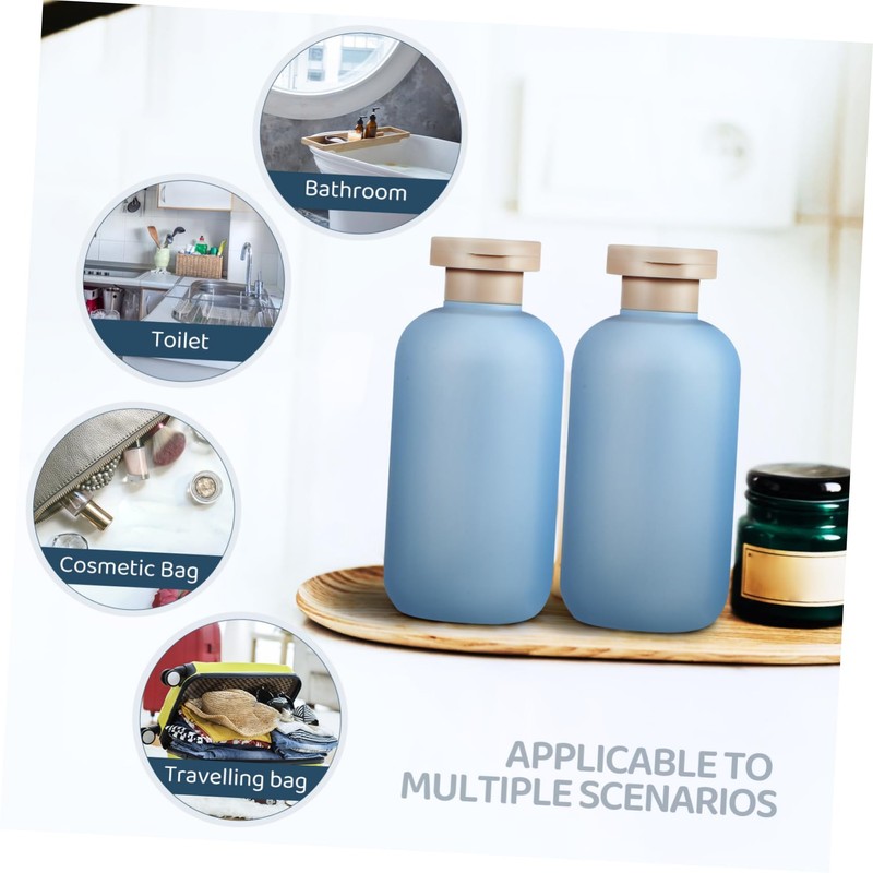 WOONEKY 2 Pcs Travel Shampoo Bottles Leak-Proof Plastic 200ml Refillable