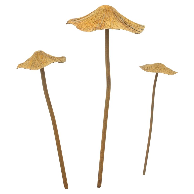 FRANK FLECHTWAREN Mushroom Stakes, Set of 3, Metal in Trendy