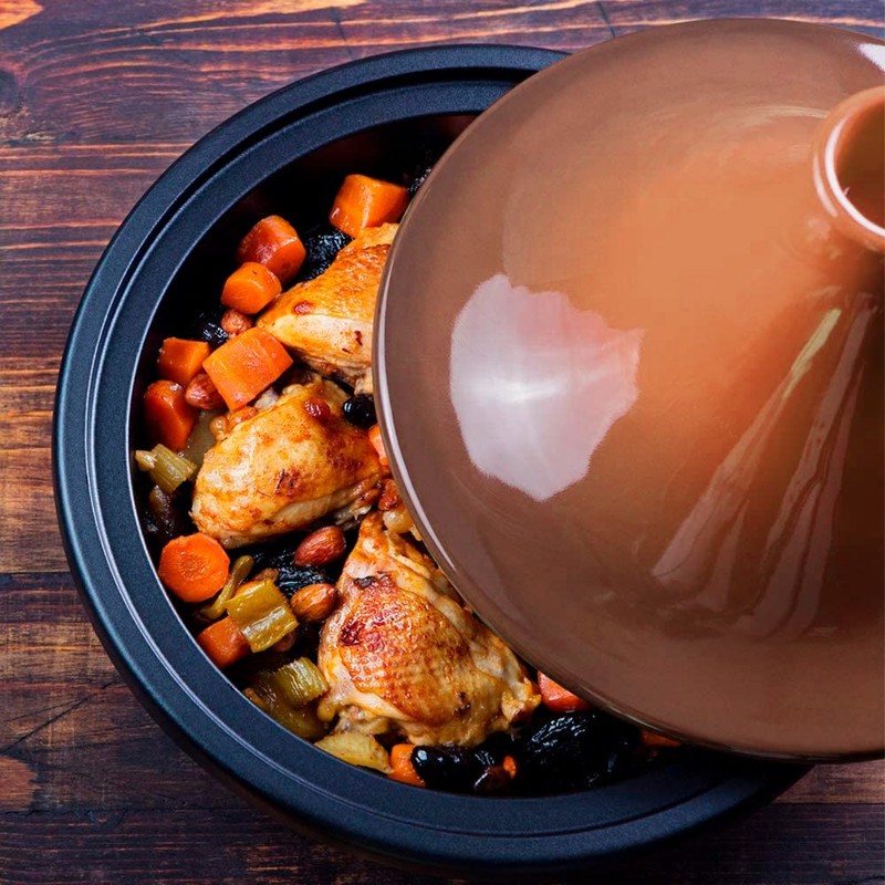 KooK Moroccan Tagine, Enameled Cast Iron Cooking Pot, Tajine with