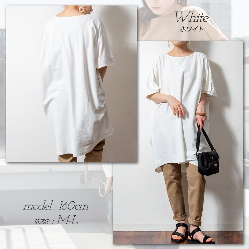Cross Marberry JX108 Loose Tunic T-Shirt, Half Sleeves, 100% Cotton,