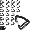20Pcs Plastic Carabiner Clips, 1 Inch, Black Triangle Snap Hooks