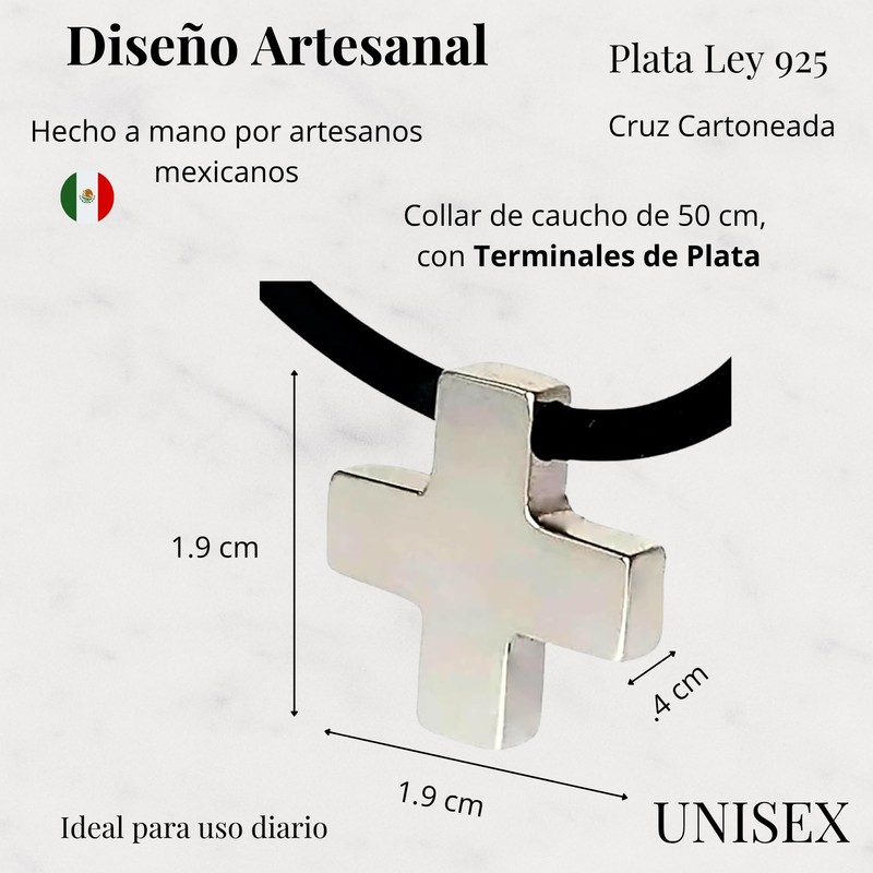 TClaudia, Cruz de Plata 925 Suiza, collares para mujer y