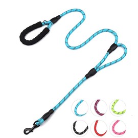 DDSCOLOUR Heavy Duty Dog Leash 5-6ft Long with Comfortable Padded Handle Training Lead Reflective Mountain Climbing Rope Dog leashes Walking Training Leash for Medium Large Blue