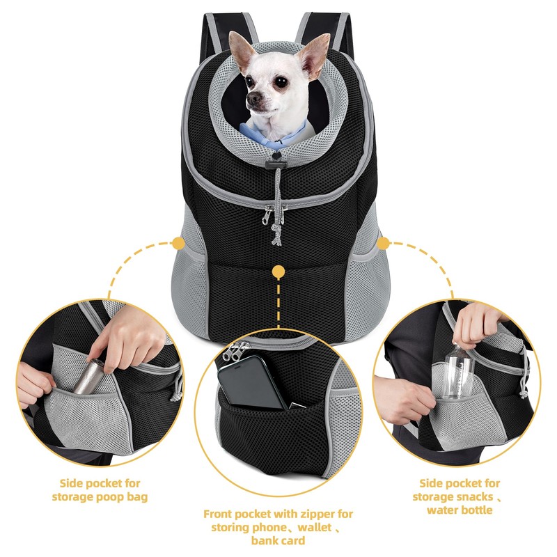 WOYYHO Pet Dog Carrier Backpack with Storage Pockets Small Dog