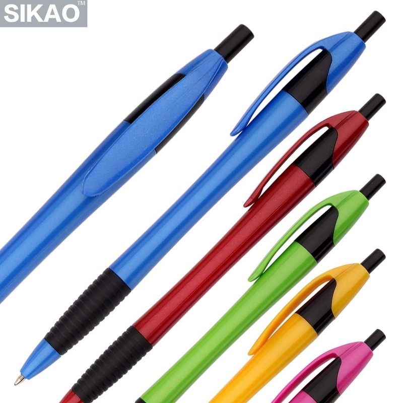 Sikao 60 Pack Gripped Slimster Retractable Ballpoint Pens, Bulk Pens