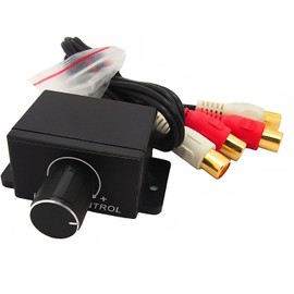 Universal RCA Level Controller Car Amplifier Audio RCA Amplifier Gain Level Bass Amplifier Volume Control Knob Sub Amp Volume Control Cable for Car, Motorcycle, Speakers, Home Theater