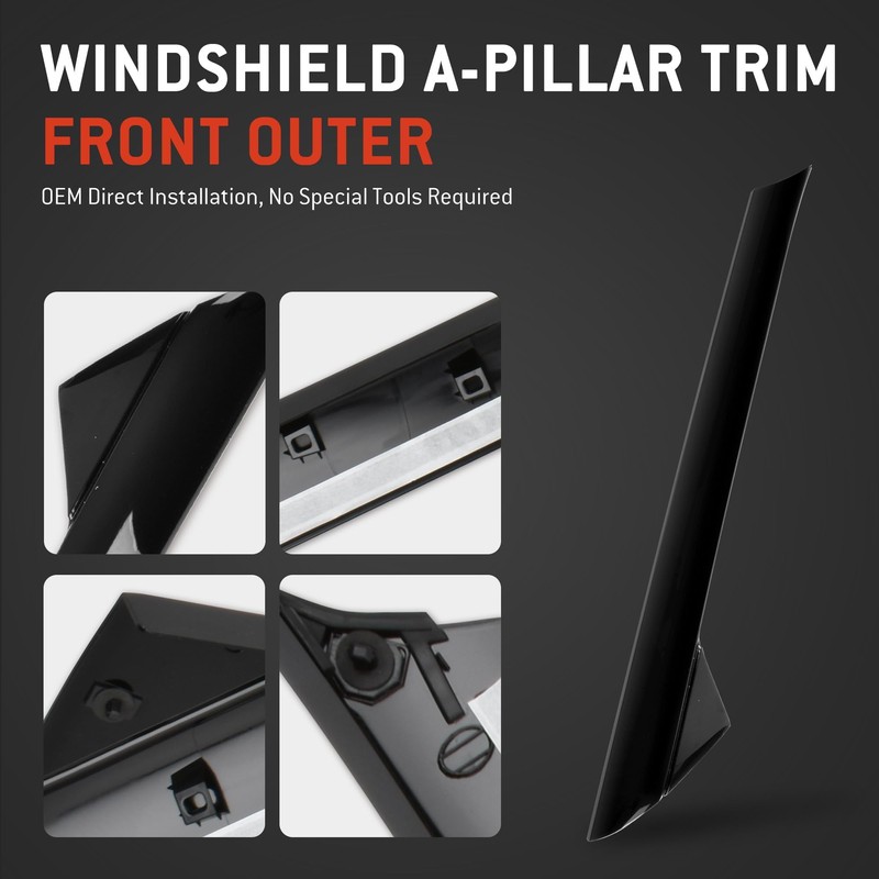 HYR A-Pillar Windshield Trim Molding Set Fit for Ford Explorer