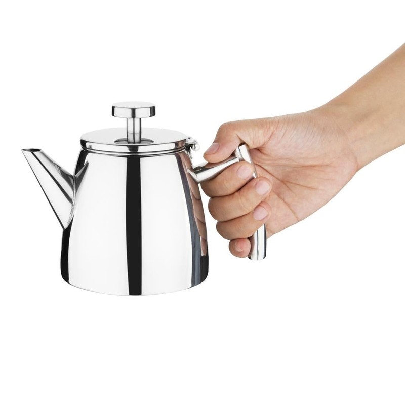 Olympia Conical Insulated Teapot with Filter St/St - 350ml, Silver