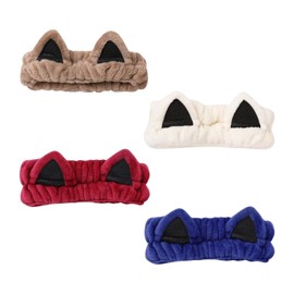 4-Piece Plush Cat Ear Headband, Cute, Soft and Comfortable, Women with Multiple Functions, Face Wash Hair Accessories, Accessories with Fixed Hairstyle.