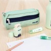 Series 1918 Rectangular Pencil Case with 2 Zips Green MILAN