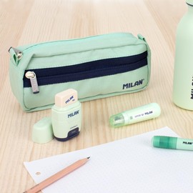 Series 1918 Rectangular Pencil Case with 2 Zips Green MILAN ®