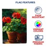 America Forever Red Geranium Pots House Flag, 28 x 40