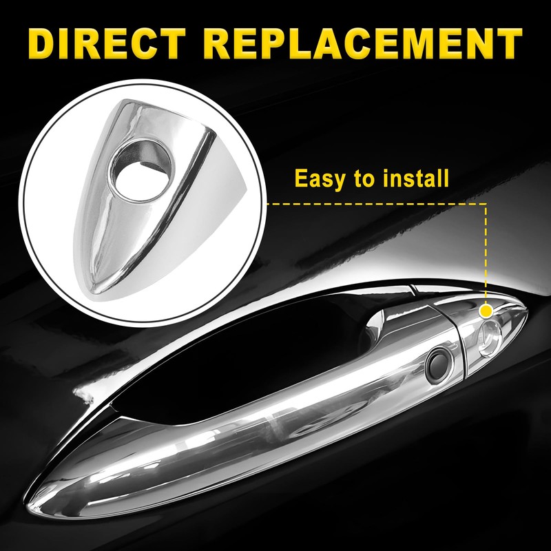 SYudwen Front Left Driver Side Door Handle Lock Bezel Cap