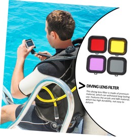 Gatuida 4pcs Underwater Lens Filter for Colored Camera Yellow Red Purple Gray Filters for Protective Case Snorkeling and Diving Photography