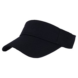 White Fang CA540 Women's Visor, Sun Visor, Plain, Hat, Stylish, Simple, Brim Length Cap, Black