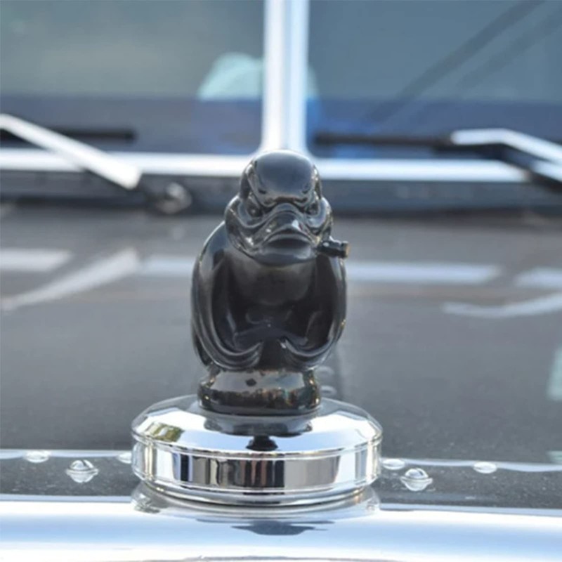 ZIAERKOR Angry Rubber Duck Hood Ornament, Cute Stuff for Car
