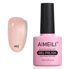 AIMEILI Smalto Semipermente per Unghie in Gel UV/LED Soak Off Nudo Pink Bianco Smalto Semipermanente Smalto Long-lasting Manicure Colori - (462) 10ml