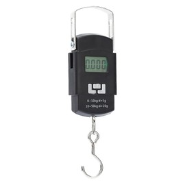 Digital Hanging Scale, Can Measure Up to 50kg, Precision Measurement from 10g to 50kg, LCD Display, Wind Bag Pulling Function, Black