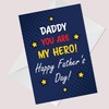 Daddy Card For Fathers Day A6 Card Superhero Theme Card