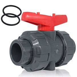 PVC Union Ball Valve, 2" Inch (DN50) True Union Full Flow Ball Valve, ASTM EPDM O-ring, Slip Socket Ball Valve with Full Port for Water System