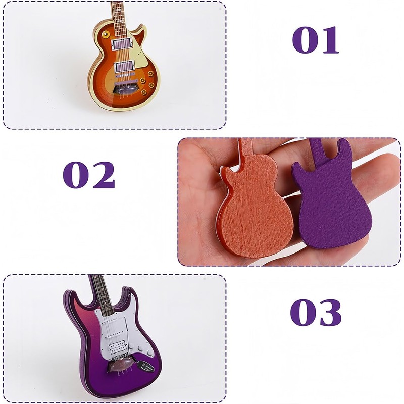 Durlo Pack Of 4 Mini Guitar, Guitar Inflatable Simulation Decorations,