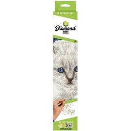 DIAMOND ART BY LEISURE ARTS Diamond Painting Kits for Adults 12x12" Intermediate White Cat